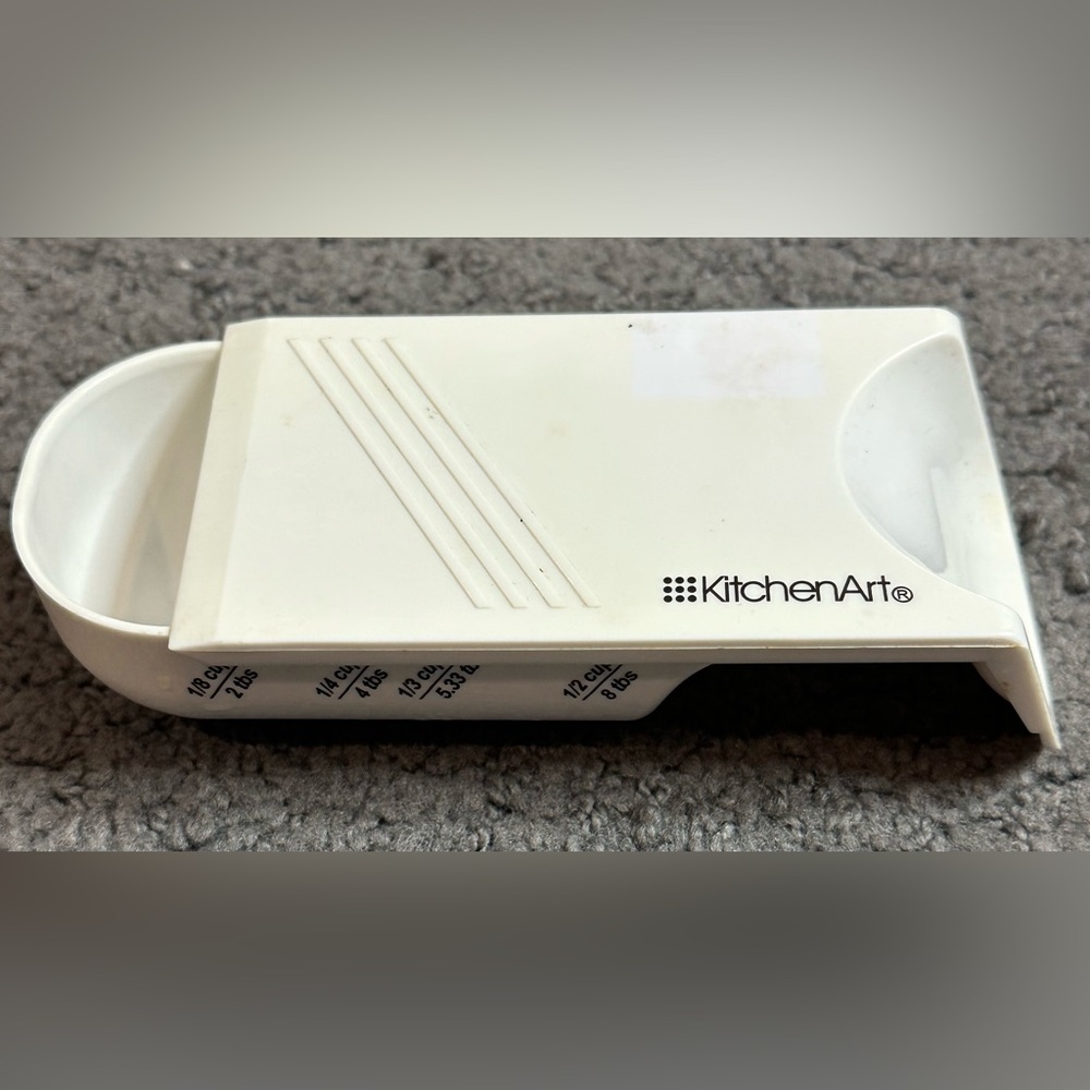Adjust A Measure Sliding Adjustable Measuring Spoon Cup White Scoop Kitchen Art